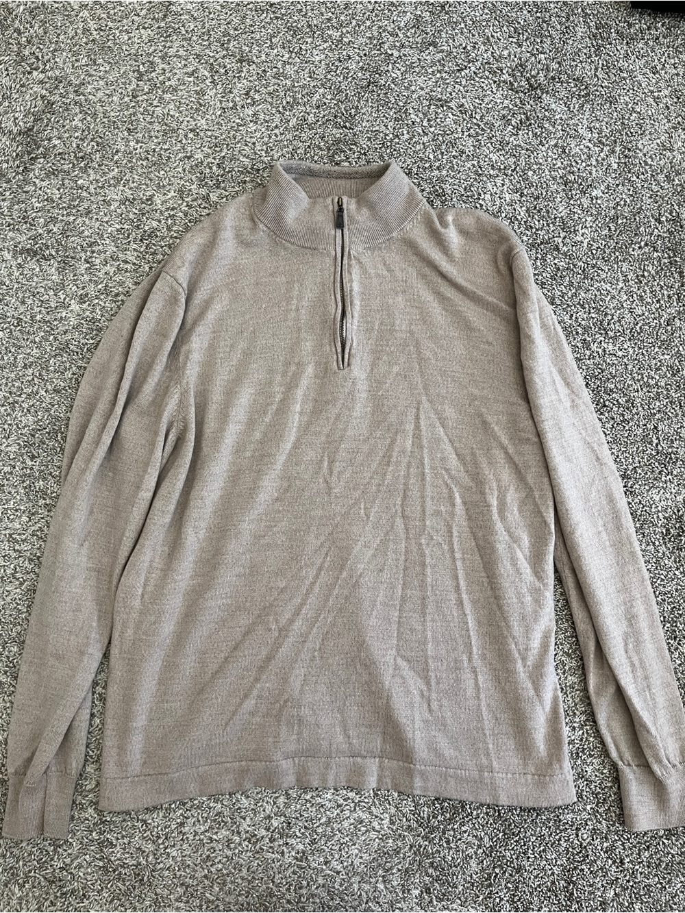 Men’s Joseph Abboud Beige Merino Wool Quarter Zip Pullover